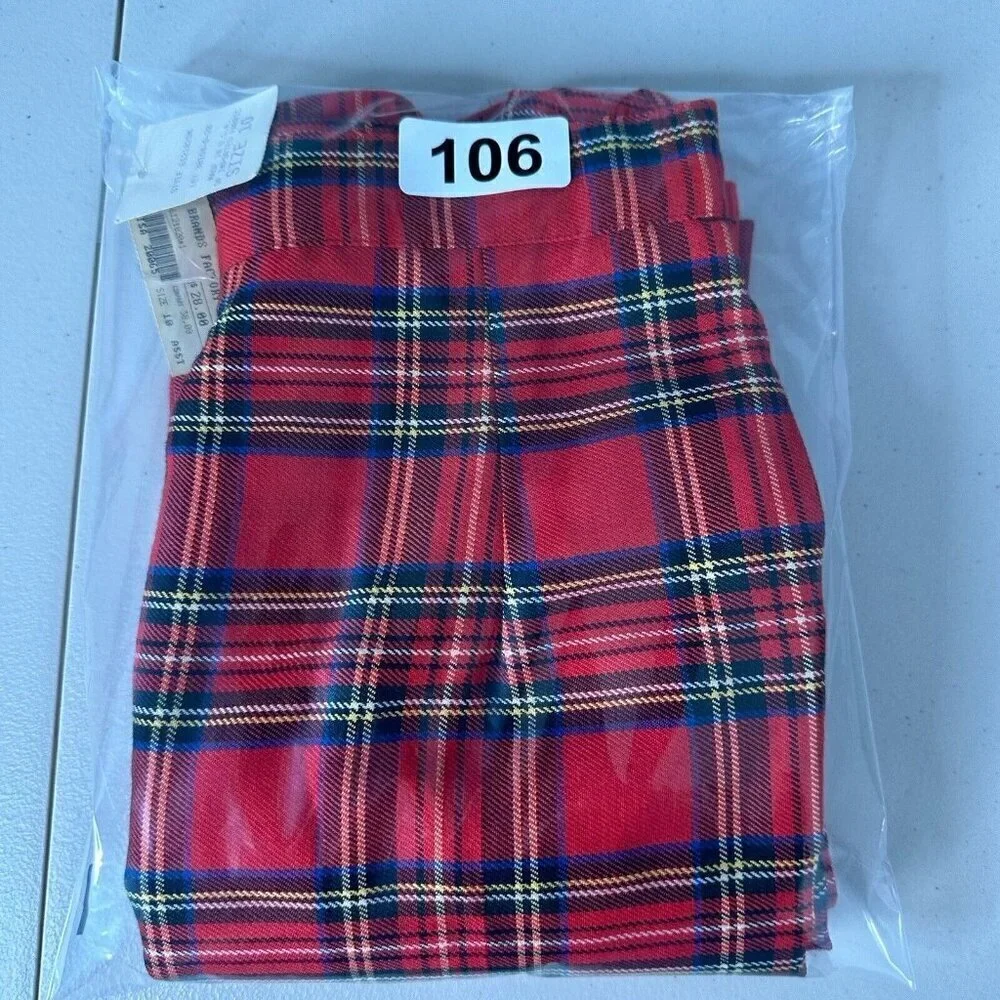 Vintage Tartan Plaid‎ Red Shorts Size 10